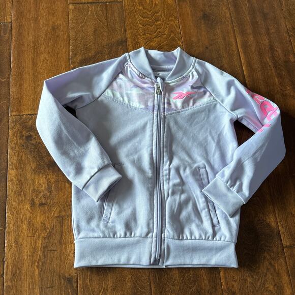 Reebok Girls 4T Zip up Track Jacket Purple Pink - Picture 1 of 6